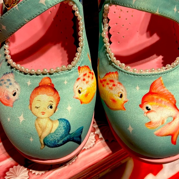 Mary Jane mermaid unique silk hand made shoes - Picture 1 of 5